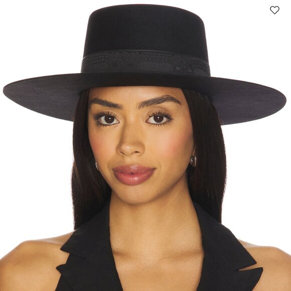 NEW Lack of Color The Sierra Boater Hat in Black Wool Wide Brim Boat